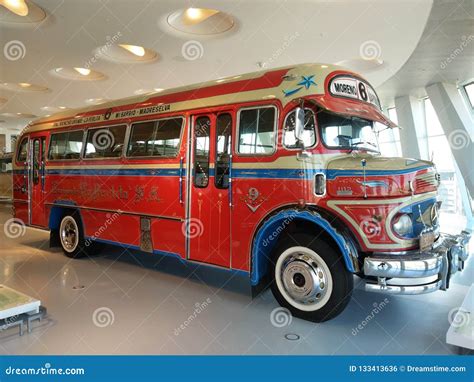 Mercedes-Benz Museum, Germany_Antique Red School Bus Editorial Photo - Image of yellow, design ...