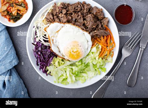 Traditional korean bibimbap Stock Photo - Alamy