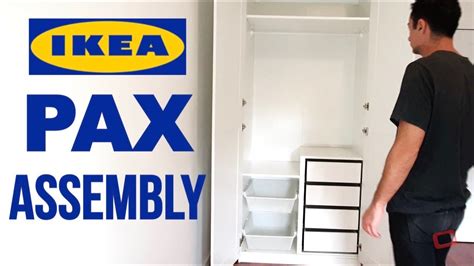 IKEA PAX Wardrobe Assembly With Doors and Soft Closing Hinges - YouTube