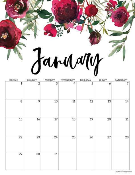 Print this January 2023 calendar page for free to plan and organize your month on a beautiful ...