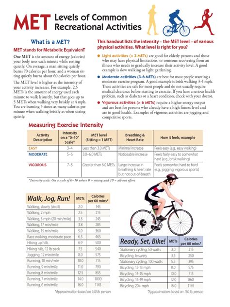 Mets | PDF | Recreation | Physical Exercise