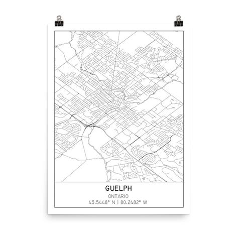 Guelph Ontario Map Print Digital Download GTA Ontario - Etsy