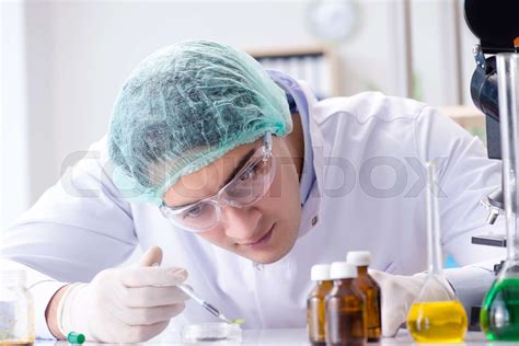 Pharmaceutical industry concept with scientist in the lab | Stock image ...