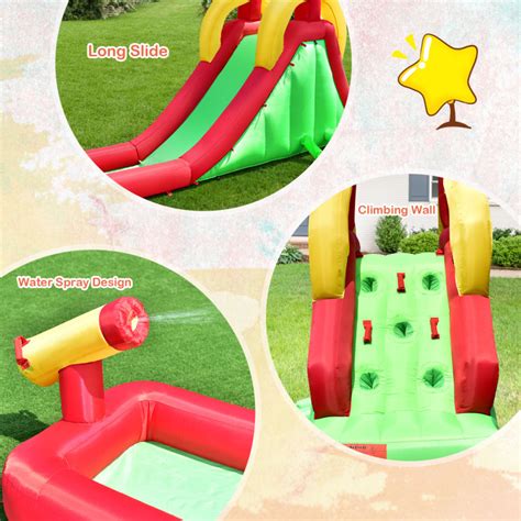 Inflatable Water Slide Bounce House with Climbing Wall and Jumper with ...