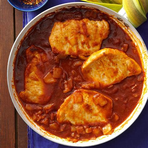 Spicy Tomato Pork Chops Recipe | Taste of Home