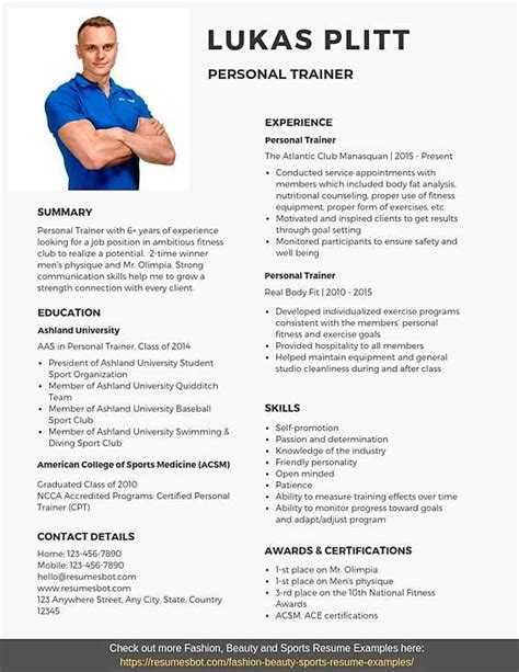 Personal Trainer Resume Samples & Templates [PDF+Word] 2024 | RB