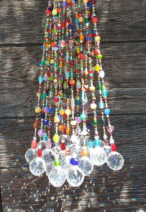 Beaded Crystal Hanging Window Sun Catcher Boho Feng Shui - Etsy ...