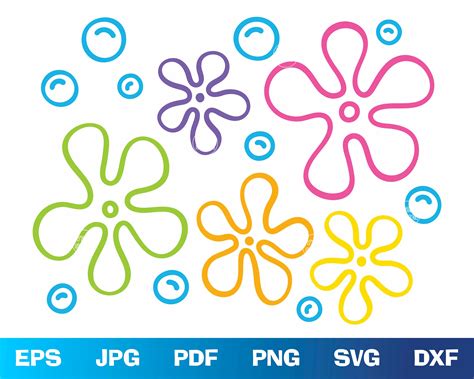 Bikini Bottom Flowers Svg,Flower Svg,Flower Pattern Svg,Spongebob Pastel Flower Svg Cricut, Cup ...