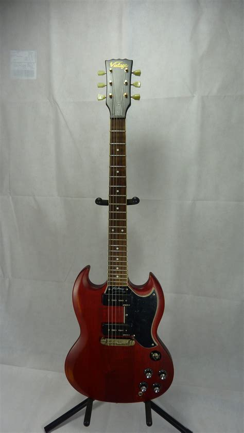 Vintage SG Style Guitar - Faded Cherry - Mikes Music Shop