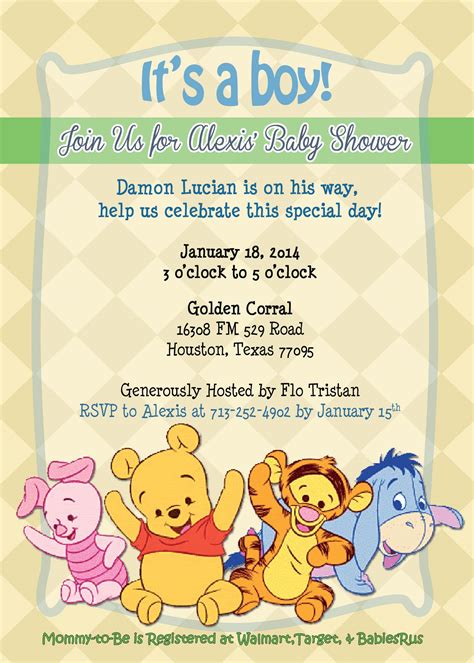 17 winnie the pooh baby shower invitations templates – Artofit