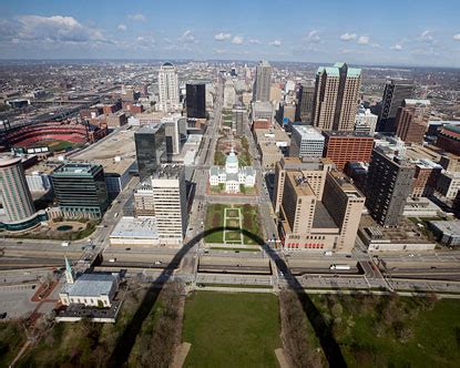 View from the top of the arch in St. Louis, Missouri. St Louis Missouri, Midwestern, Mississippi ...