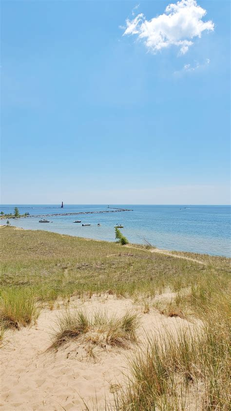 Muskegon State Park beach (views! + near dunes + lighthouse!) on Lake ...