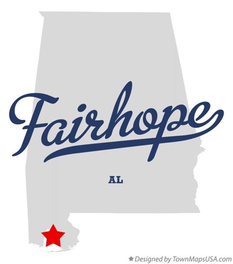 Map of Fairhope, AL, Alabama