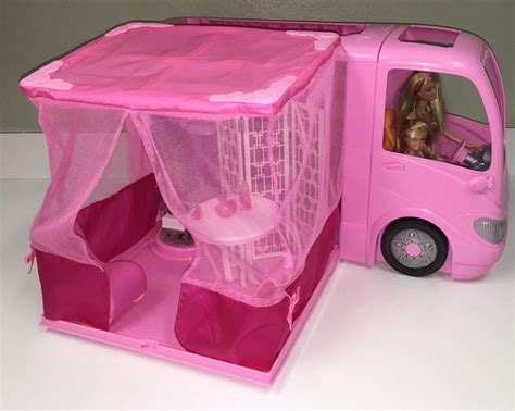 Barbie 2008 Pink Glamour RV Camper With Pop Up Tent and Accessories Age ...