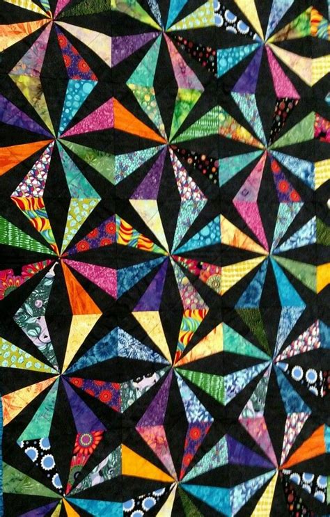 Colorful Rainbow Quilt on Black Background