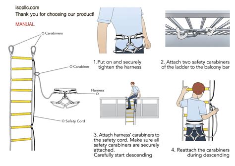 Fire Evacuation Rope Ladder 10m with Safety Harness