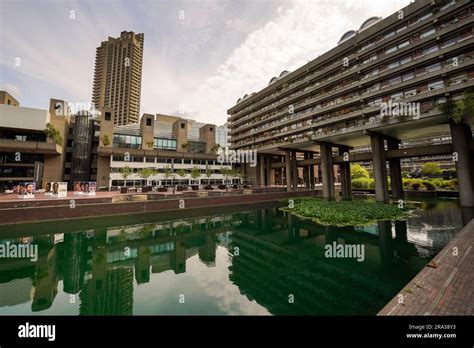 Barbican Centre, Barbican Estate in London, an icon of Brutalist architecture and an ...