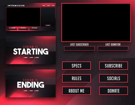 FREE Gaming Red Stream Overlay PACK :: Behance