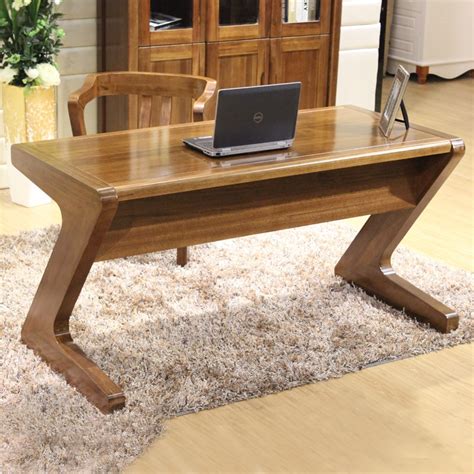 All solid wood walnut computer desk minimalist home laptop type Z table-in Computer Desks from ...
