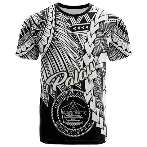 Palau Polynesian T-Shirt - Tribal Wave Tattoo White - BN12 in 2022 ...