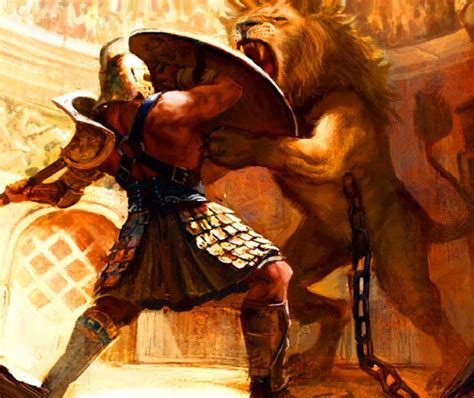 Duel between a gladiator and a lion in the Colosseum | Gladiator tattoo, Warrior, Gladiator