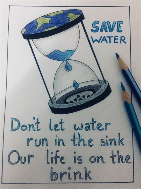 Pin by ubbsi on Earth Day | Save water poster drawing, Save water ...