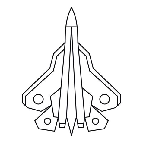 Military fighter plane icon, outline style 14645672 Vector Art at Vecteezy