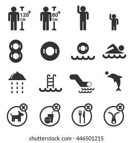 Water Park Icon Silhouette Vector Set Stock Vector (Royalty Free ...