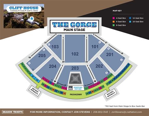 Gorge Amphitheatre Seating Map | Elcho Table