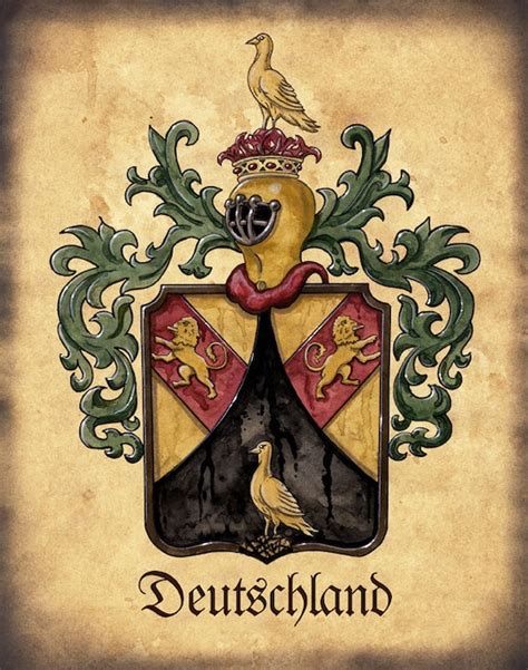 Germany Crest Artwork 8x10 Deutschland German Crest Family - Etsy