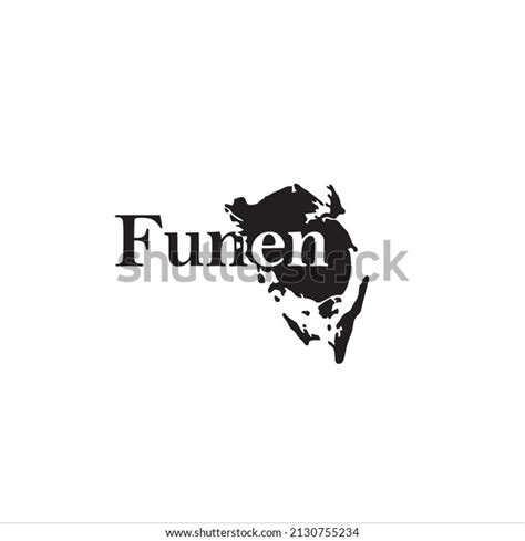 Funen Map Black Lettering Design On Stock Vector (Royalty Free ...