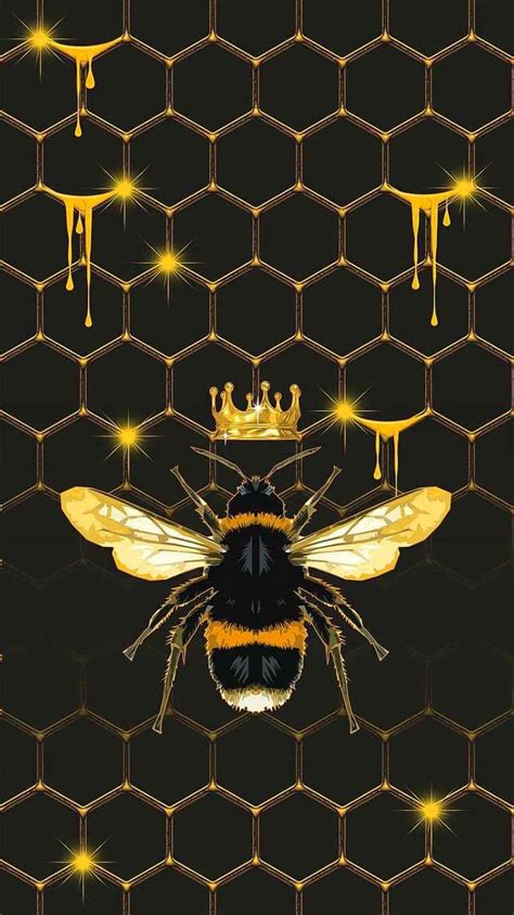 Bee Wallpaper - iXpap | Bee pictures art, Bee pictures, Honeycomb wallpaper