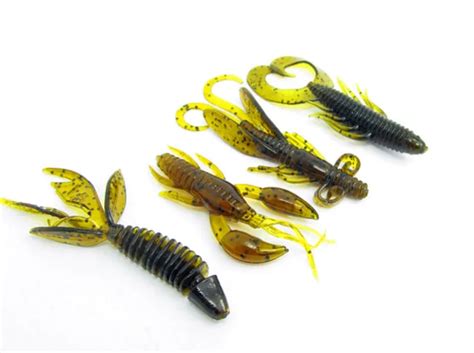 4 Types Soft Baits Crab CrayFish Bait with Curly Tail Jig Wobblers Creature Baits Fishing Worms ...