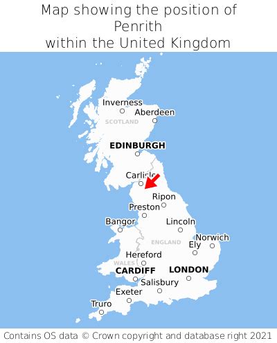 Where is Penrith? Penrith on a map