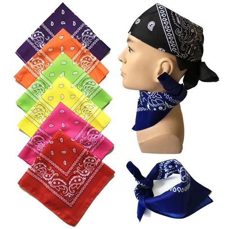 Bandana Scarf Square Head Scarf Bandanas Headwear Sweat proof ...