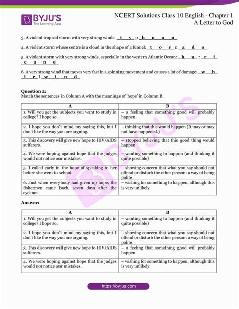 NCERT Solutions For Class 10 English First Flight Chapter 1 A Letter to God, Dust of Snow, Fire ...