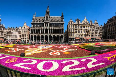 People visit Flower Carpet 2022 in Brussels-Xinhua
