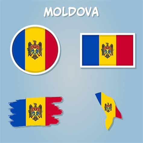 Premium Vector | Moldova flag inside the Moldovan map borders vector illustration