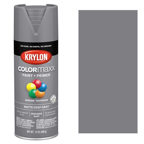 Krylon COLORmaxx Spray Paint Matte Deep Gray