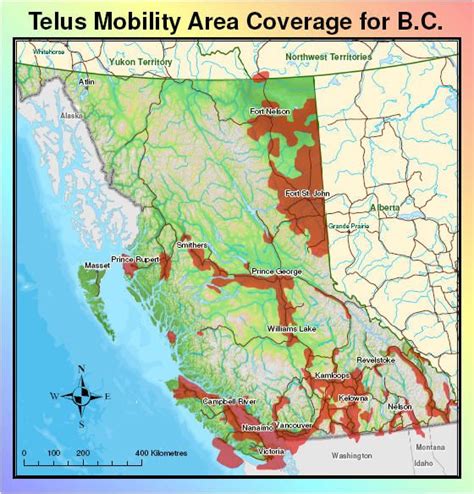 Telus Mobility Area Coverage for BC | Fort nelson, Nanaimo, Northwest territories