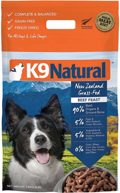 K9 NATURAL Beef Feast Raw Grain-Free Freeze-Dried Dog Food, 4-lb bag - Chewy.com