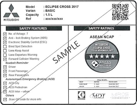 防止误导消费者，ASEAN NCAP 推介新车安全测试标签 ASEAN-NCAP-label - Paul Tan 汽车资讯网