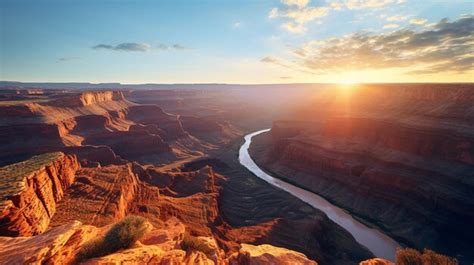 Premium Photo | Canyon landscape at sunrise