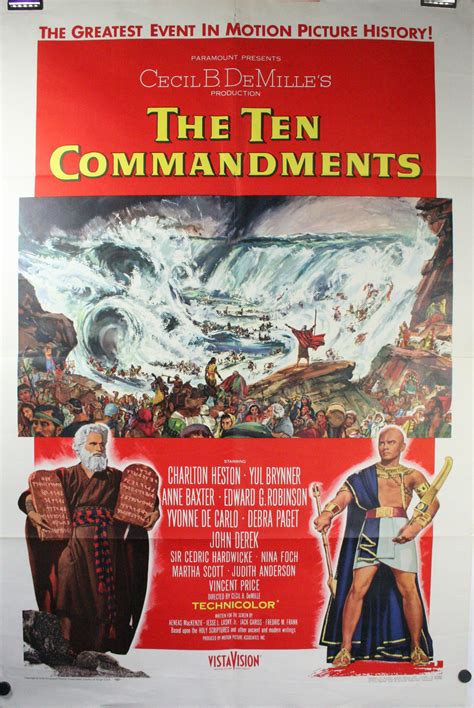 THE TEN COMMANDMENTS, Cecil B. DeMille, Charlton Heston Original 1 sheet Movie Poster - Original ...