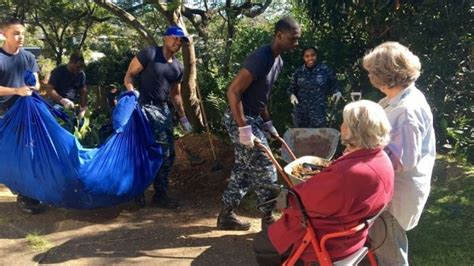 USS Ronald Reagan crew help in the garden of war widow Audrey Mead - ABC News