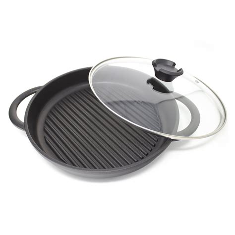 The Whatever Pan - Cast Aluminium Griddle Pan with Glass Lid | 10.6 ...