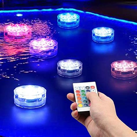 Submersible Led Lights, Remote Controlled Waterproof Multi Color Under ...