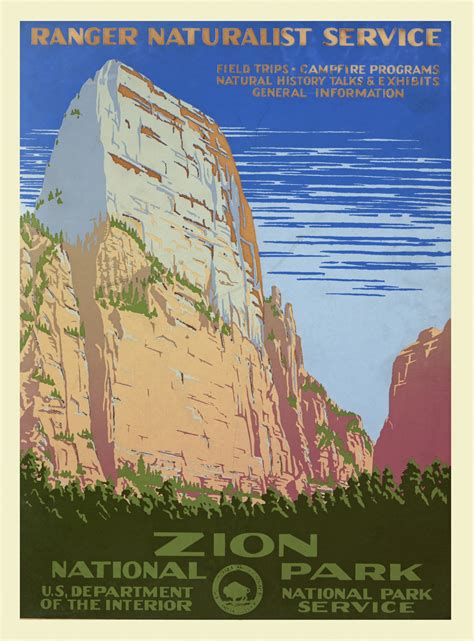 Vintage Zion Park Poster Free Stock Photo - Public Domain Pictures