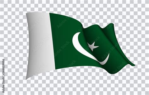 Pakistan flag state symbol isolated on background national banner. Greeting card National ...