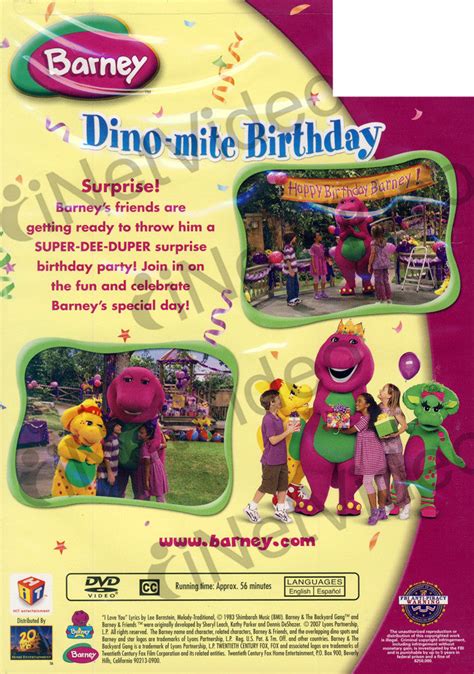 Barney - Dino-Mite Birthday on DVD Movie